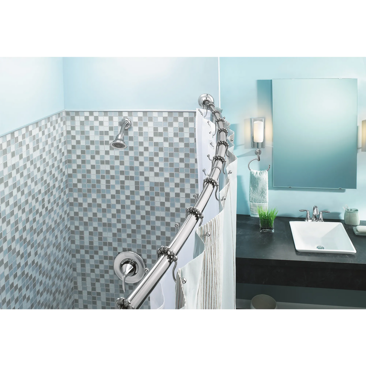 Moen Adjustable Curved Shower Rod DN2160 in Chrome (DN2160CH) - view 8