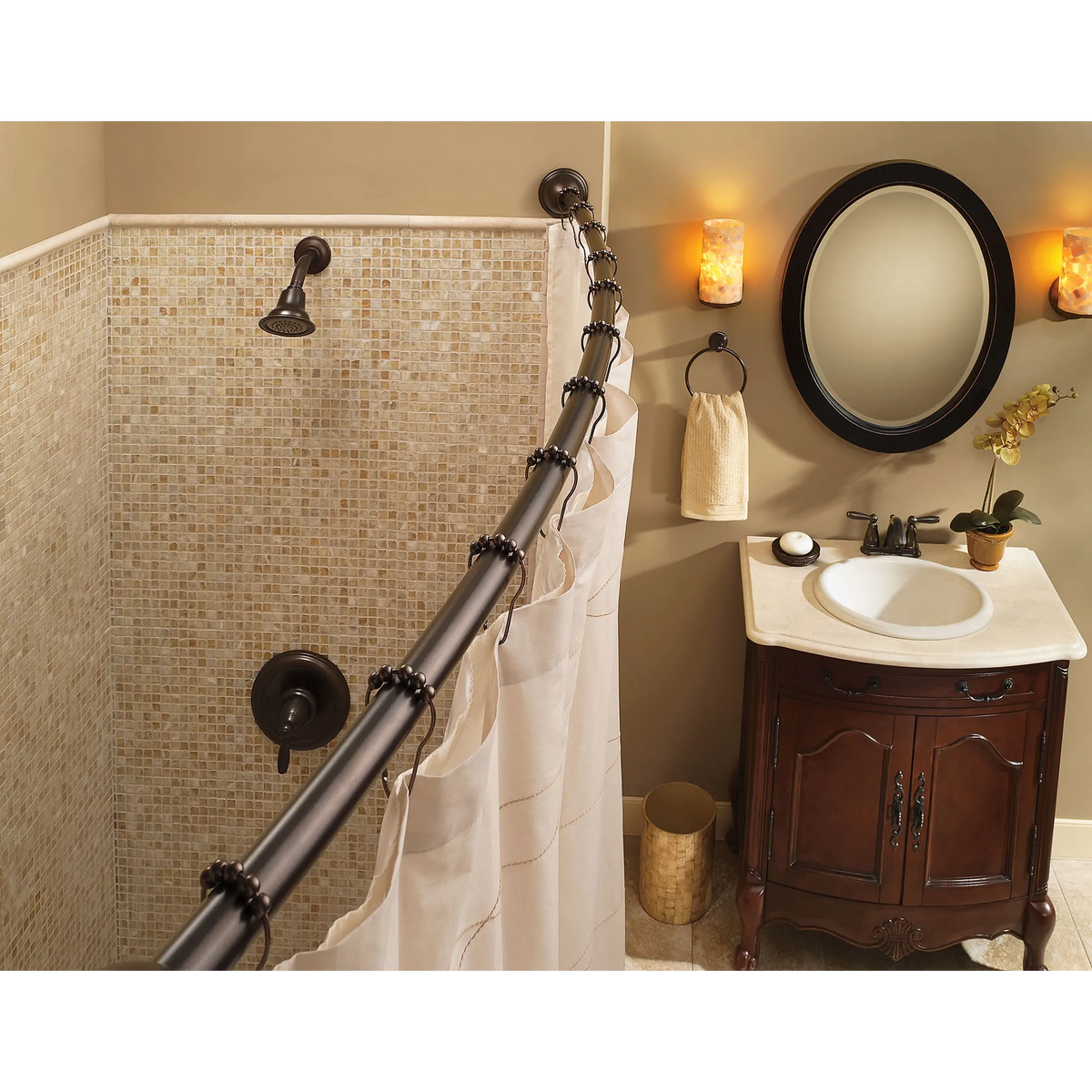 Moen Adjustable Curved Shower Rod CSR2160 in Old World Bronze (CSR2160OWB) - view 6