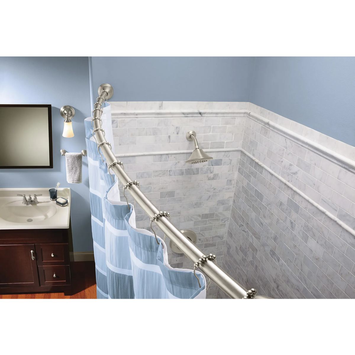 Moen Tension Curved Shower Rod DN2170 in Brushed Nickel (DN2170BN) - view 10