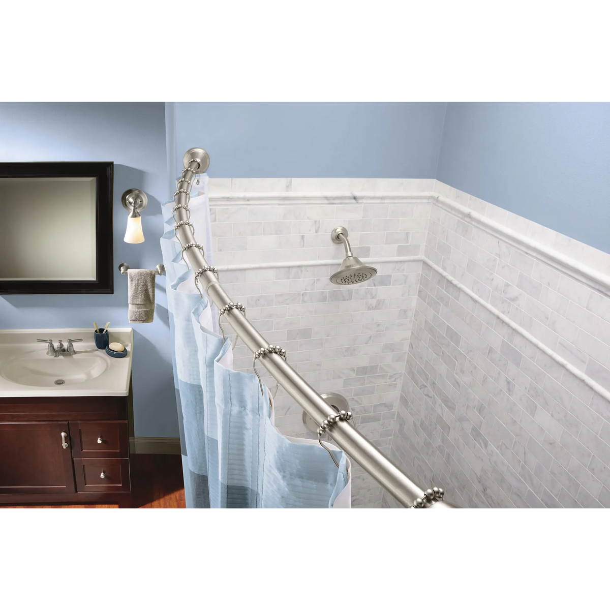 Moen Curved Tension Shower Rod DN2171 in Brushed Nickel (DN2171BN) - view 5
