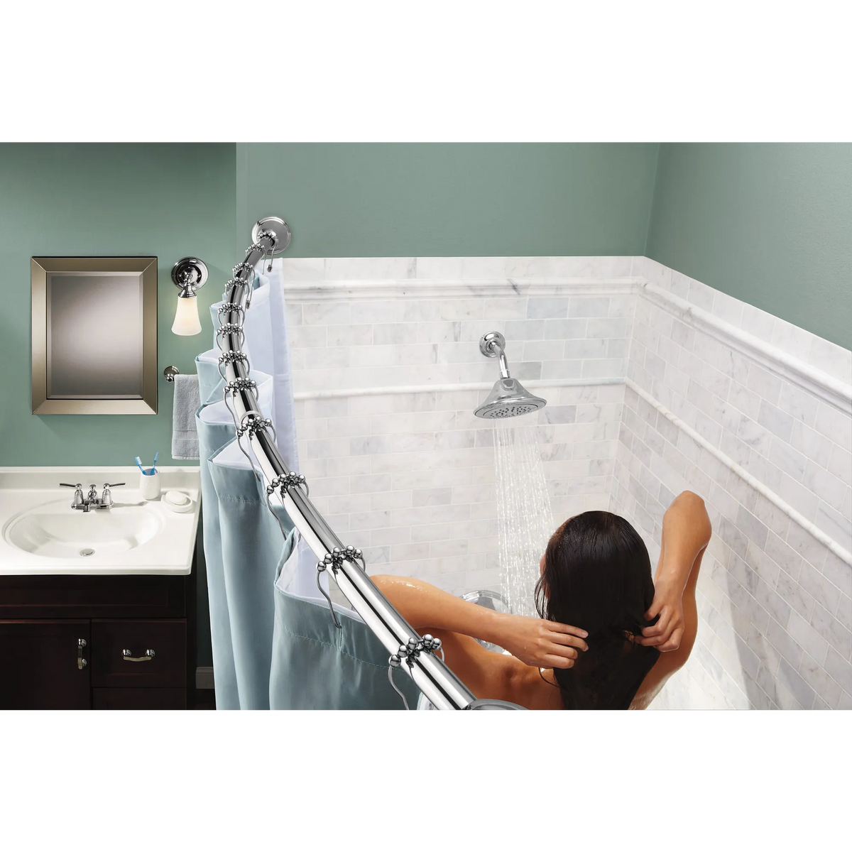 Moen Curved Tension Shower Rod DN2171 in Chrome (DN2171CH) - view 2