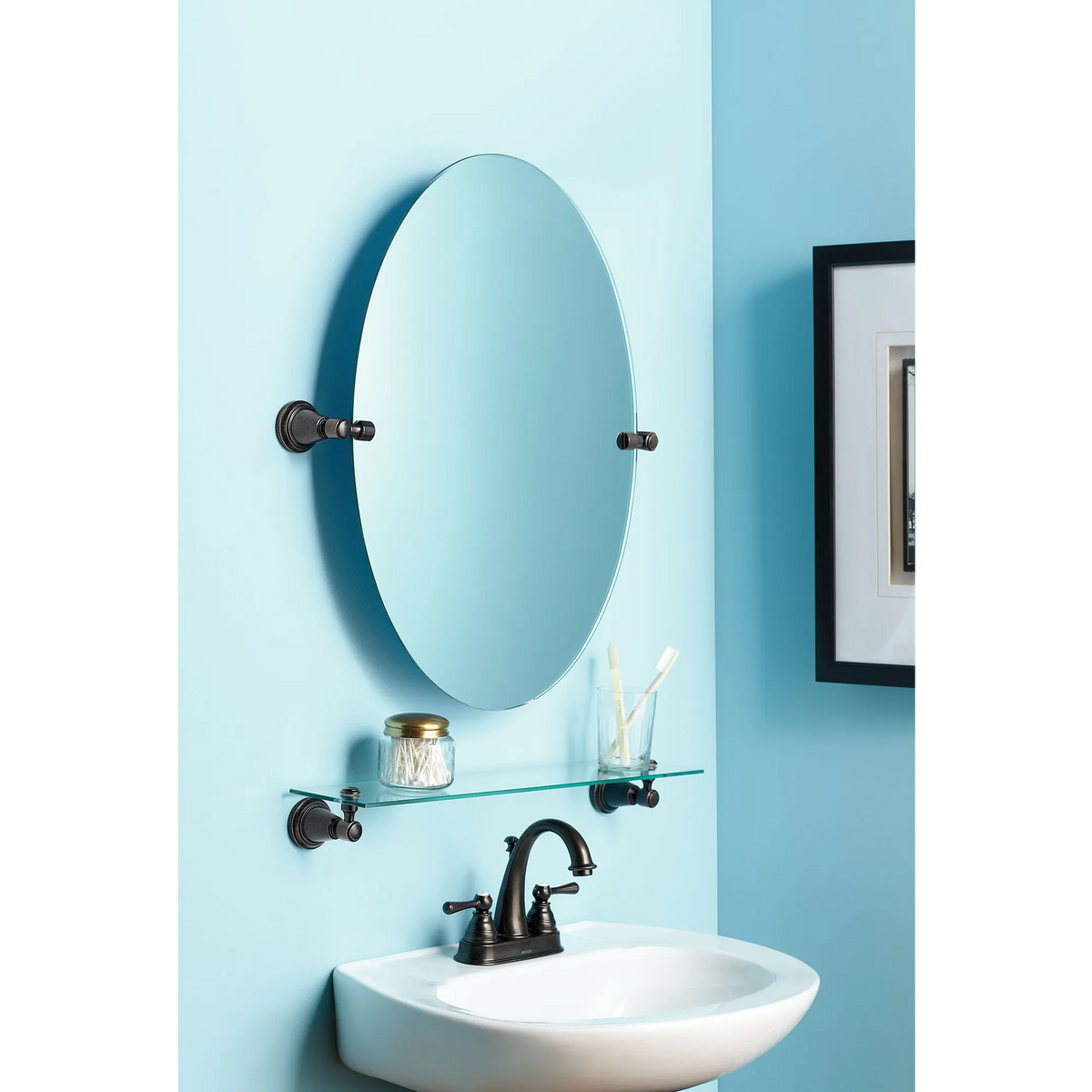 Moen Caldwell Two-Handle High-Arc Bathroom Faucet WS84667 in Mediterranean Bronze (WS84667BRB) - view 4