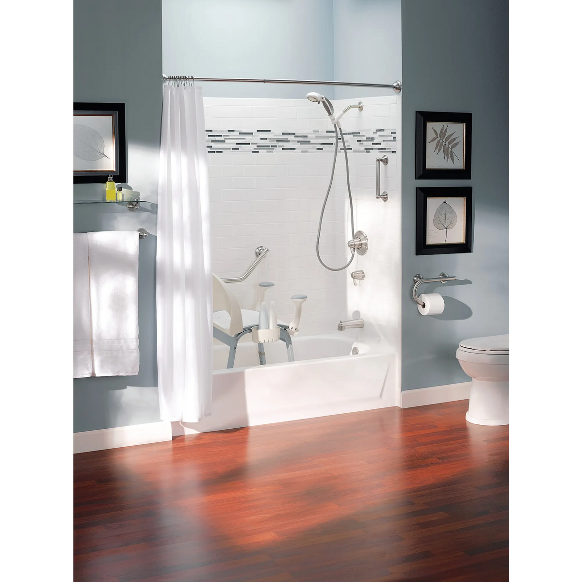 Moen 16" Grab Bar With Shelf LR2356D in Brushed Nickel (LR2356DBN) - view 4