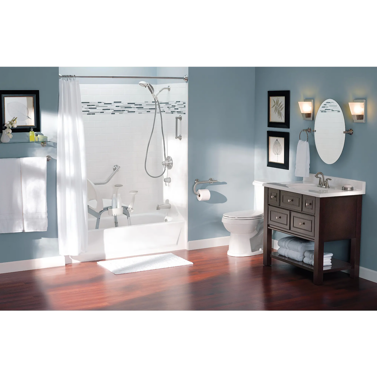 Moen 8" Grab Bar With Accessories LR2352D in Brushed Nickel (LR2352DBN) - view 3