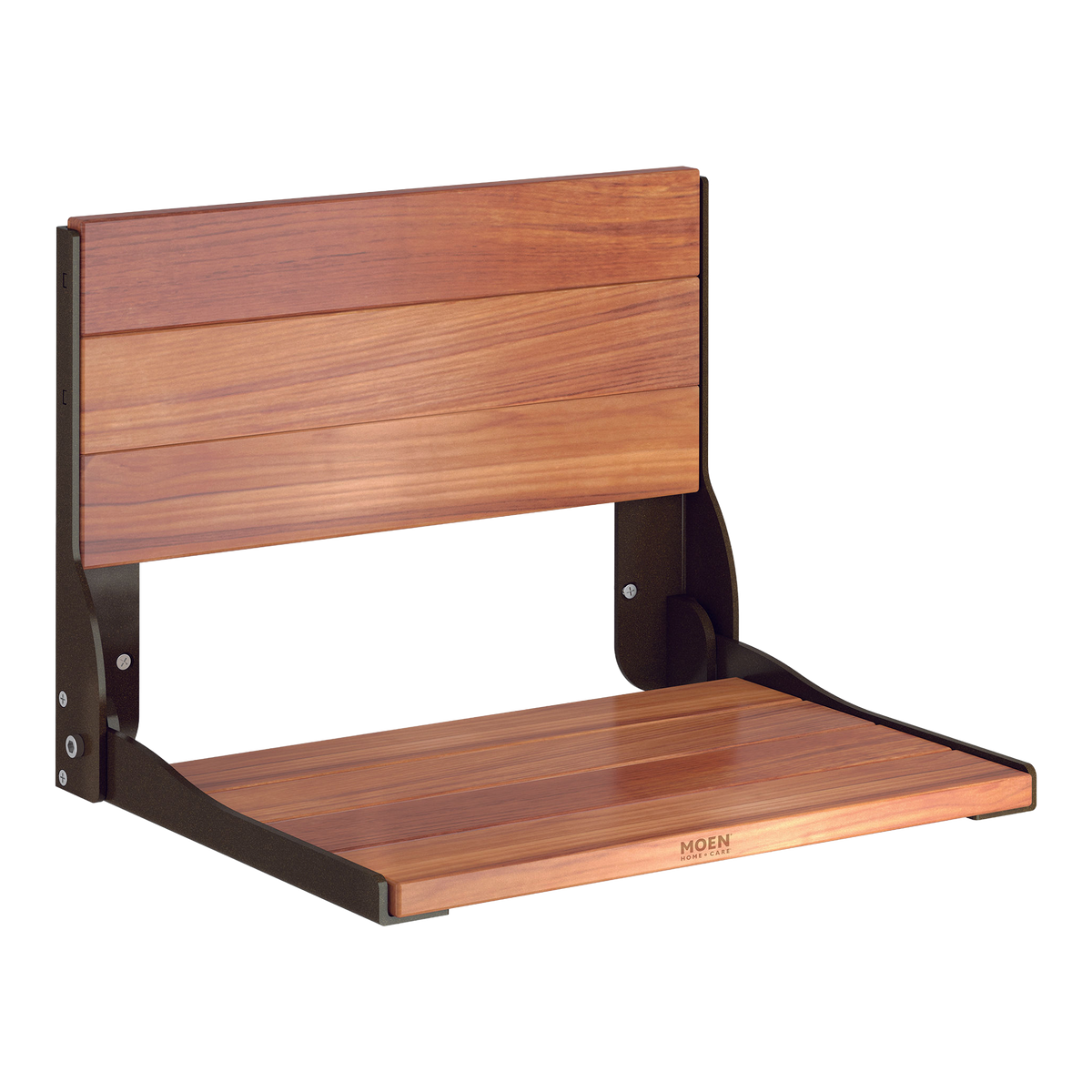 Moen Home Care Stainless and Teak Folding Shower Seat DN7110 in Old World Bronze (DN7110OWB)