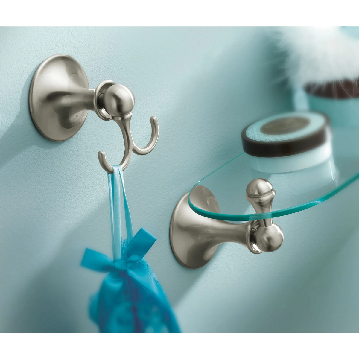 Moen Lounge Double Robe Hook DN7703 in Brushed Nickel (DN7703BN) - view 3
