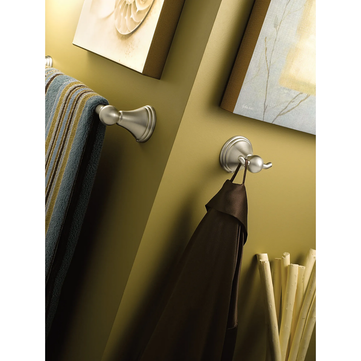 Moen Preston Double Robe Hook DN8403 in Brushed Nickel (DN8403BN) - view 3
