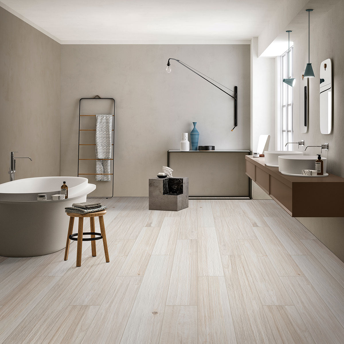 MSI Havenwood Dove 8 x 36 Matte Porcelain tile (NHAVDOV8X36) – MSI room scene