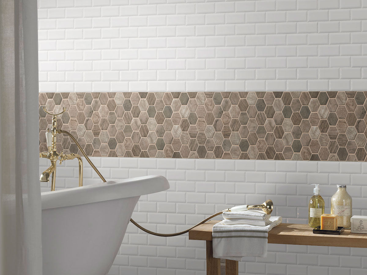 MSI Driftwood 2" Hexagon Matte Glass mosaic (SMOT-GLS-DRIFT6MM) – MSI room scene