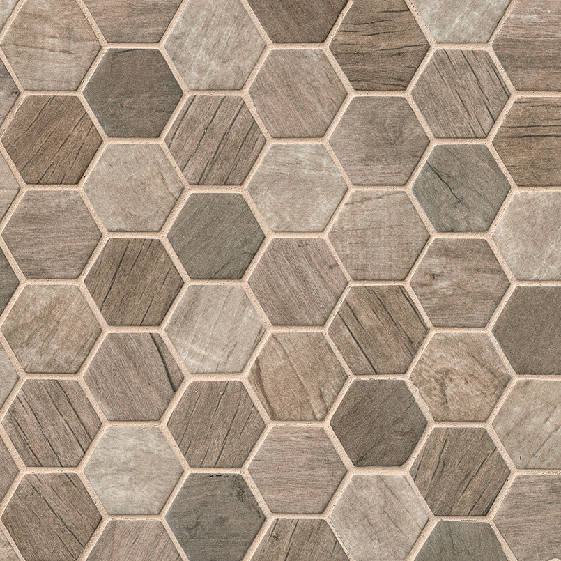MSI Driftwood 2" Hexagon Matte Glass mosaic (SMOT-GLS-DRIFT6MM) – MSI product image