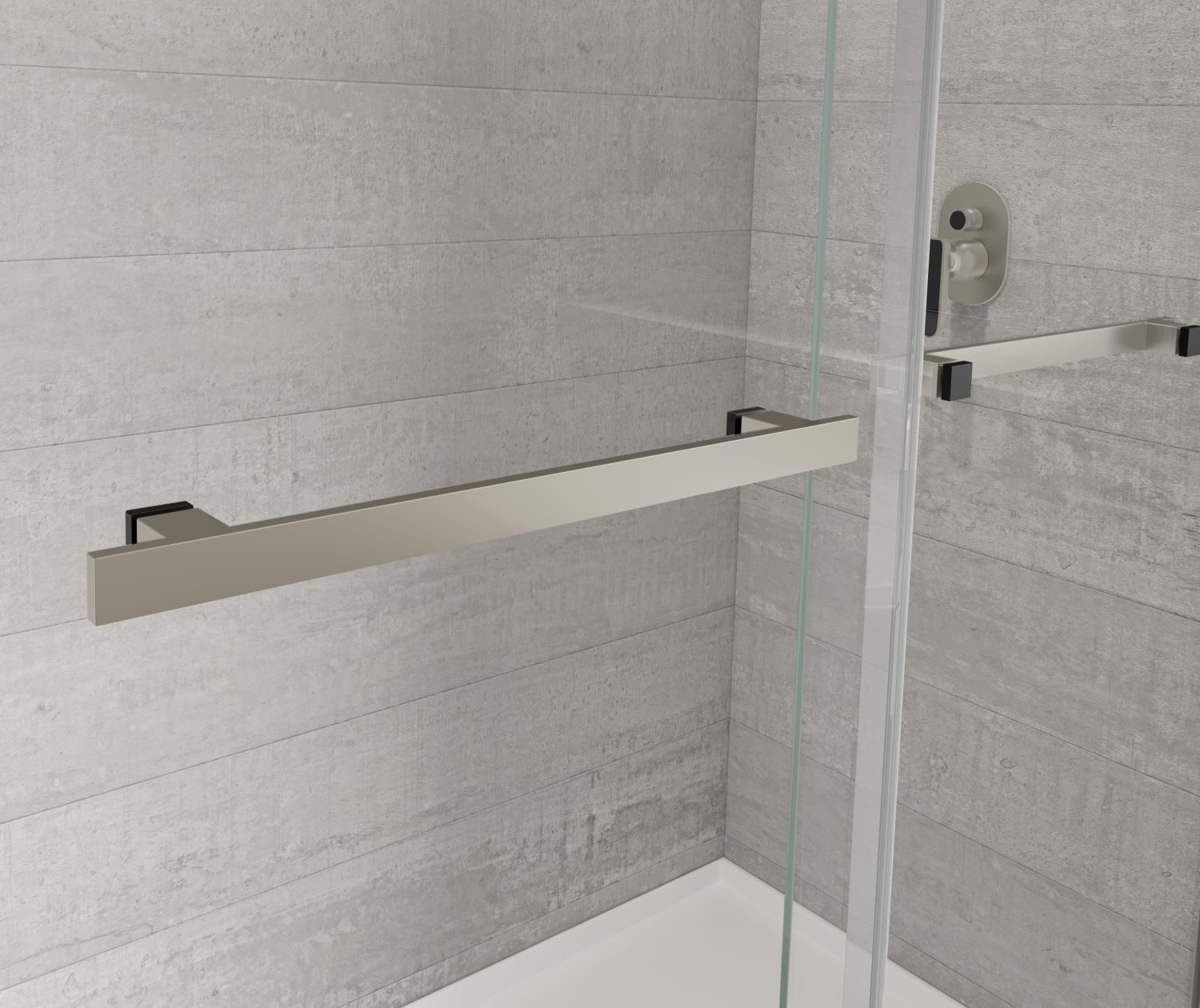 Duel Alto 44-47 X 78 in. 8mm Bypass Shower Door for Alcove Installation with GlassShield® glass in Brushed Nickel & Matte Black - Plumbing Market