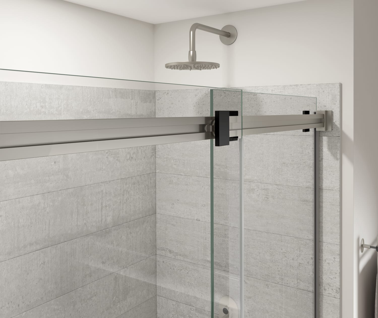 Duel Alto 44-47 X 78 in. 8mm Bypass Shower Door for Alcove Installation with GlassShield® glass in Brushed Nickel & Matte Black - Plumbing Market