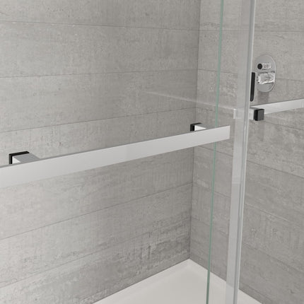 Duel Alto 44-47 X 78 in. 8mm Bypass Shower Door for Alcove Installation with GlassShield® glass in Chrome & Matte Black - Plumbing Market