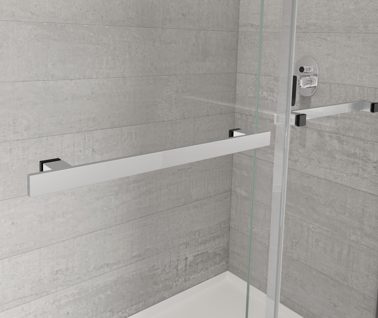 Duel Alto 44-47 X 78 in. 8mm Bypass Shower Door for Alcove Installation with GlassShield® glass in Chrome & Matte Black - Plumbing Market