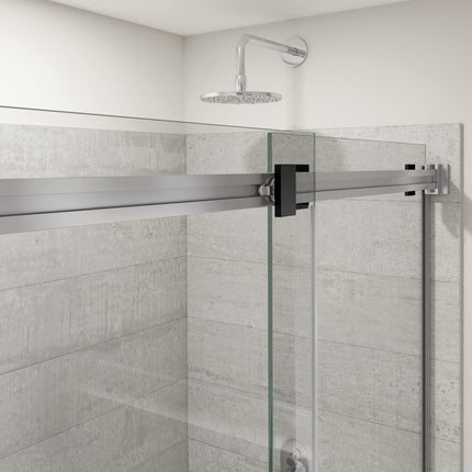 Duel Alto 44-47 X 78 in. 8mm Bypass Shower Door for Alcove Installation with GlassShield® glass in Chrome & Matte Black - Plumbing Market