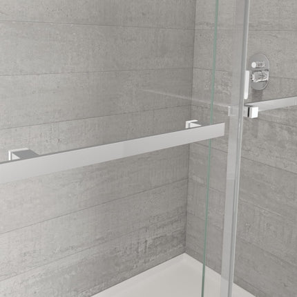 Duel Alto 44-47 X 78 in. 8mm Bypass Shower Door for Alcove Installation with GlassShield® glass in Chrome & Matte White - Plumbing Market