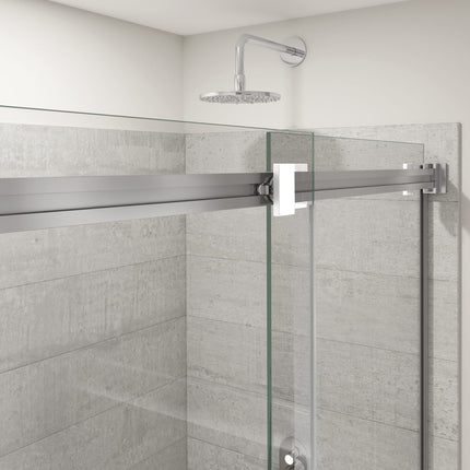 Duel Alto 44-47 X 78 in. 8mm Bypass Shower Door for Alcove Installation with GlassShield® glass in Chrome & Matte White - Plumbing Market