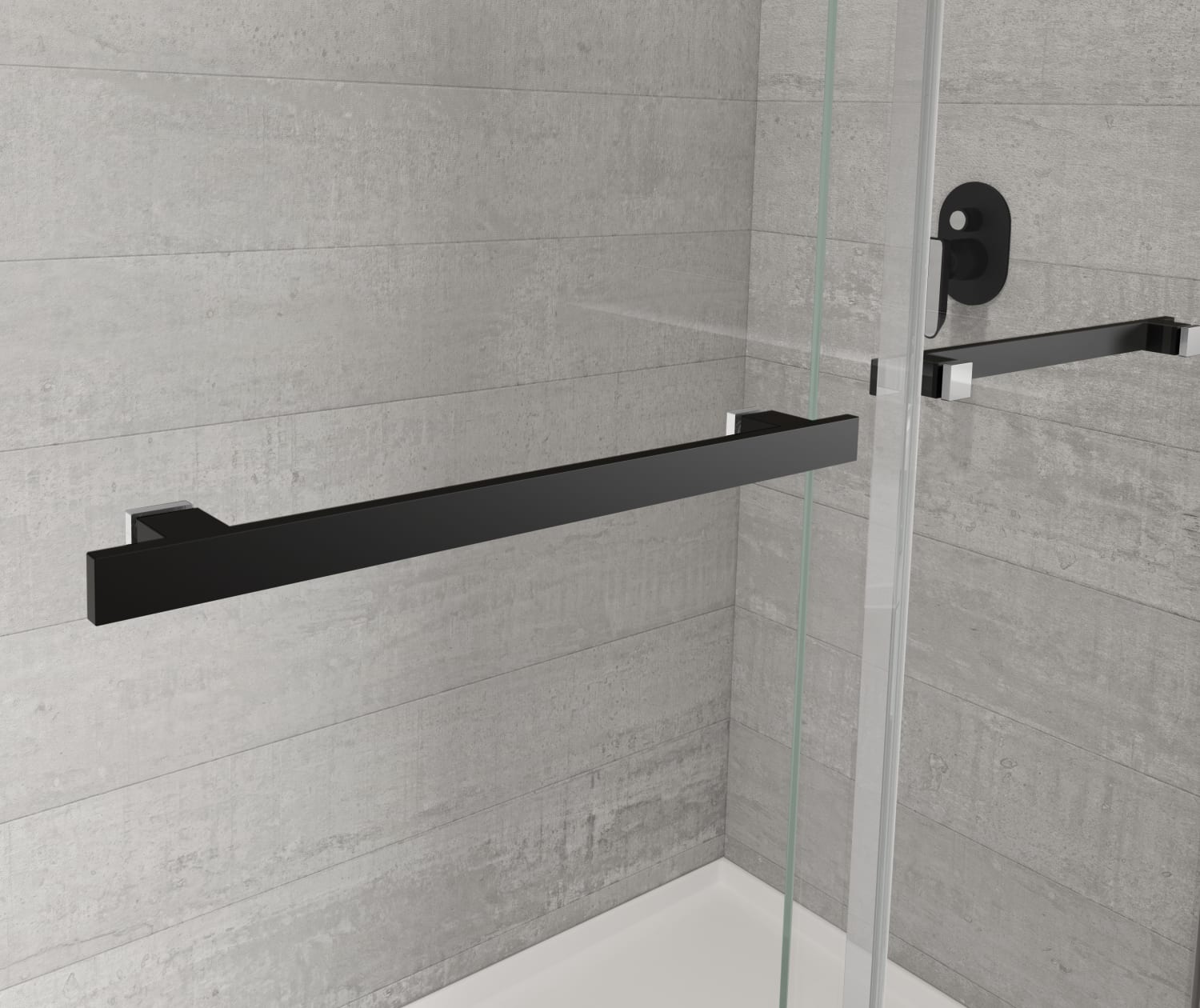 Duel Alto 44-47 X 78 in. 8mm Bypass Shower Door for Alcove Installation with GlassShield® glass in Matte Black & Chrome - Plumbing Market
