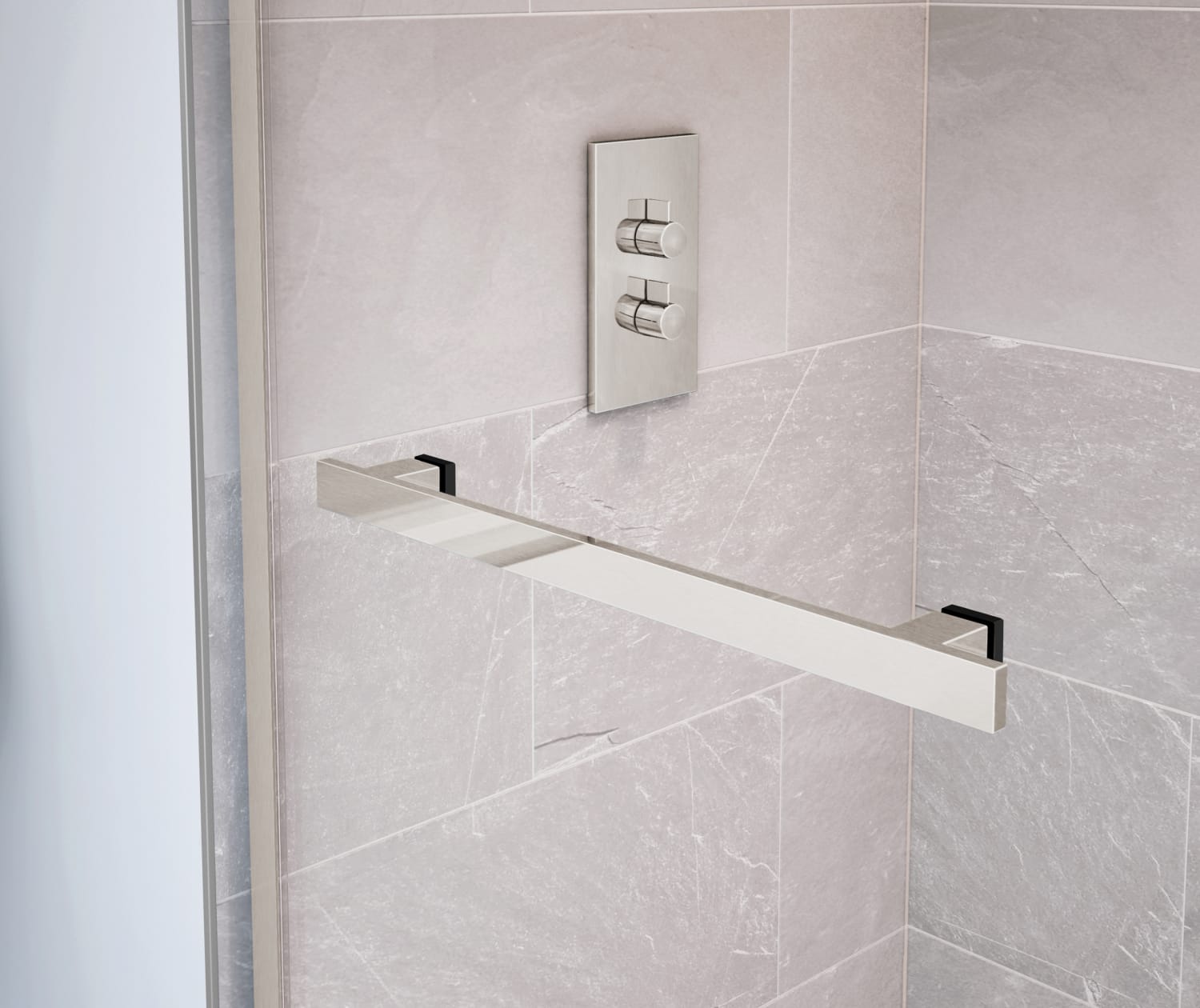 Duel 56-59 x 55 ½ x 59 in. 8 mm Bypass Tub Door for Alcove Installation with Clear glass in Brushed Nickel & Matte Black - Plumbing Market