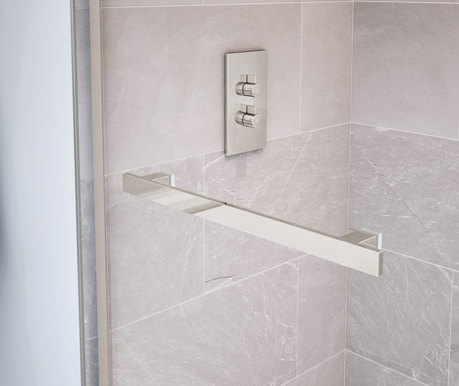 Duel 56-59 x 55 ½ x 59 in. 8 mm Bypass Tub Door for Alcove Installation with Clear glass in Brushed Nickel & Matte White - Plumbing Market