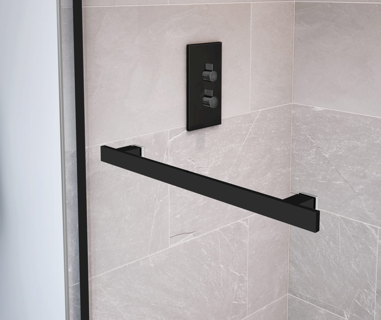 Duel 56-59 x 55 ½ x 59 in. 8 mm Bypass Tub Door for Alcove Installation with Clear glass in Matte Black & Chrome - Plumbing Market