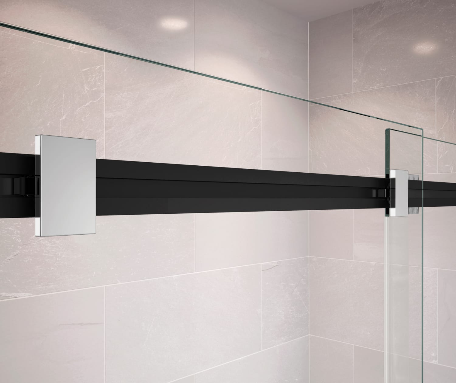 Duel 56-59 x 55 ½ x 59 in. 8 mm Bypass Tub Door for Alcove Installation with Clear glass in Matte Black & Chrome - Plumbing Market