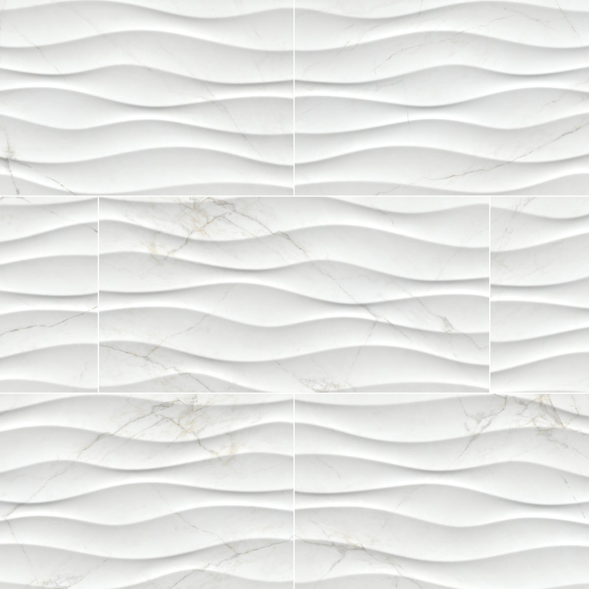 MSI Dymo Calacatta Wavy White 12 x 24 Glossy Ceramic tile (NDYMCALWAVWHI1224G-N) – MSI product image