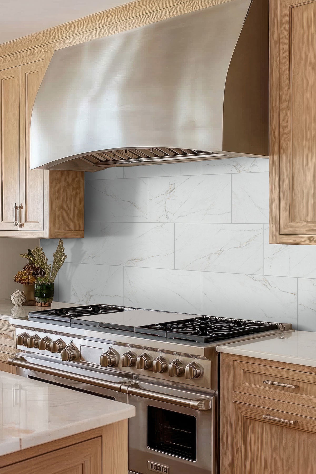 MSI Dymo Calacatta White 12 x 24 Glossy Ceramic tile (NDYMCALWHI1224G-N) – MSI room scene (kitchen)