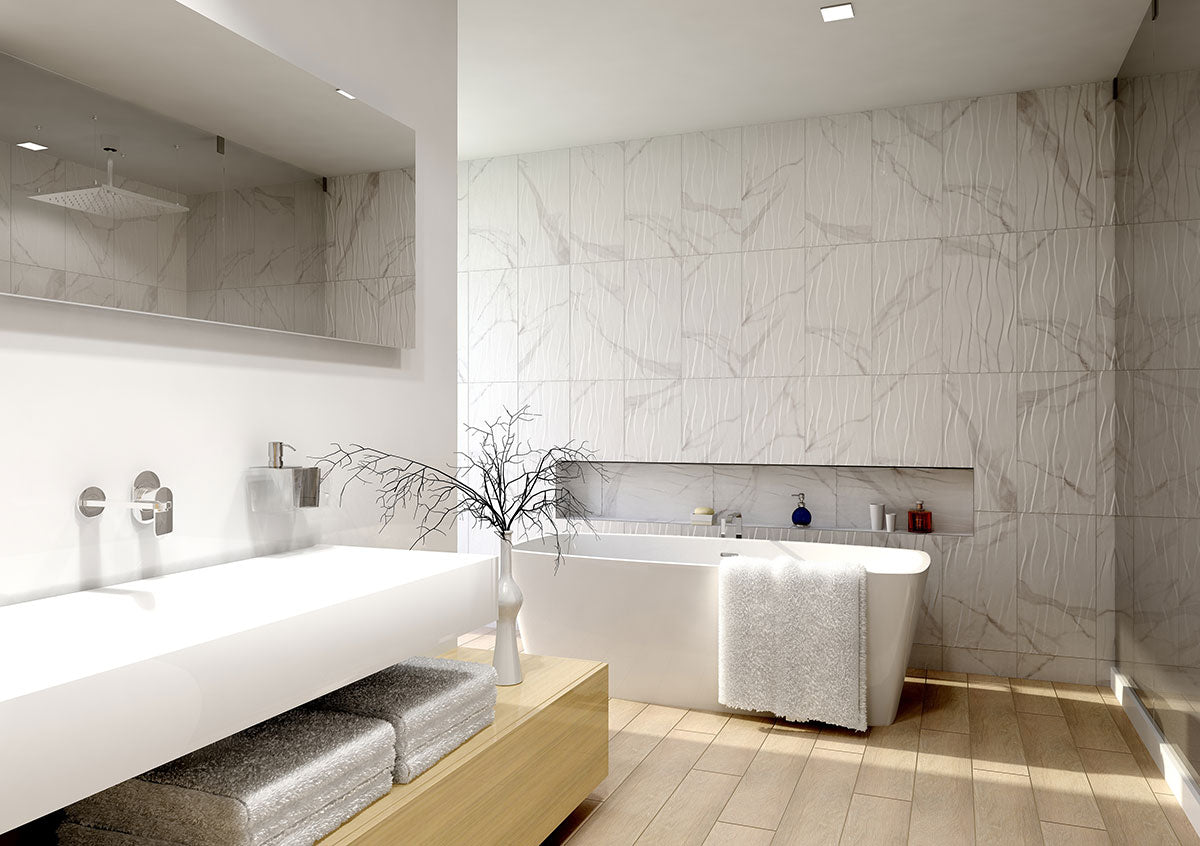 MSI Dymo Statuary Wavy White 12 x 24 Glossy Ceramic tile (NDYMSTAWAVWHI1224G-N) – MSI room scene