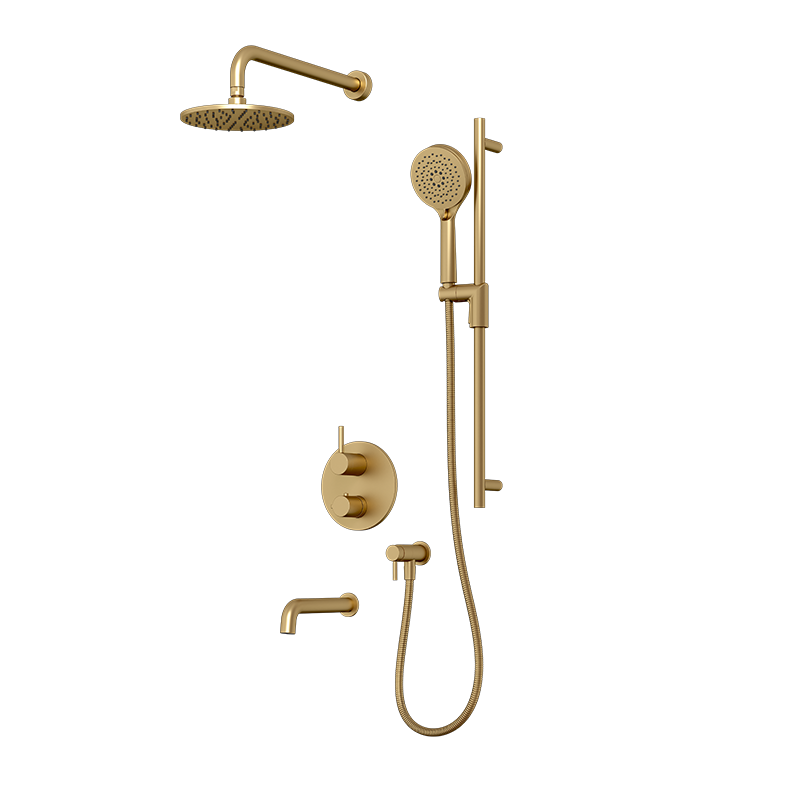 Rubi Vertigo 1/2" Thermostatic Shower Set with 8" Shower Head and 16" Horizontal Arm RVT2A21-13N