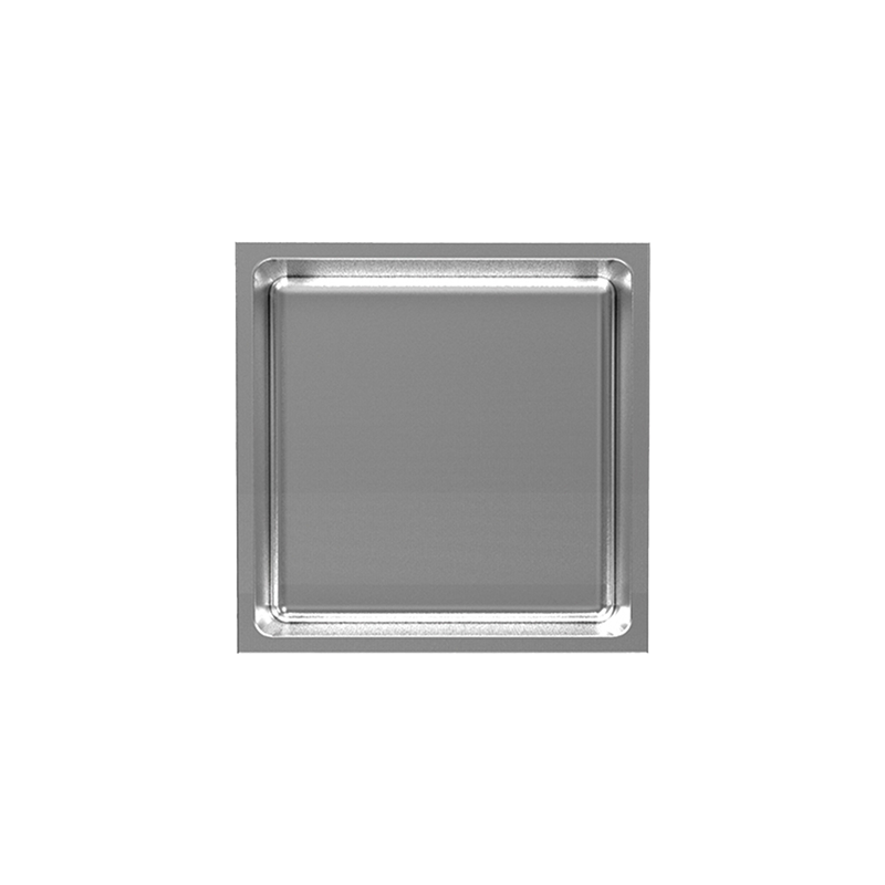 Rubi Nikia Recessed Niche 12" Radius Corners Brushed Stainless Steel RNK12R-IB