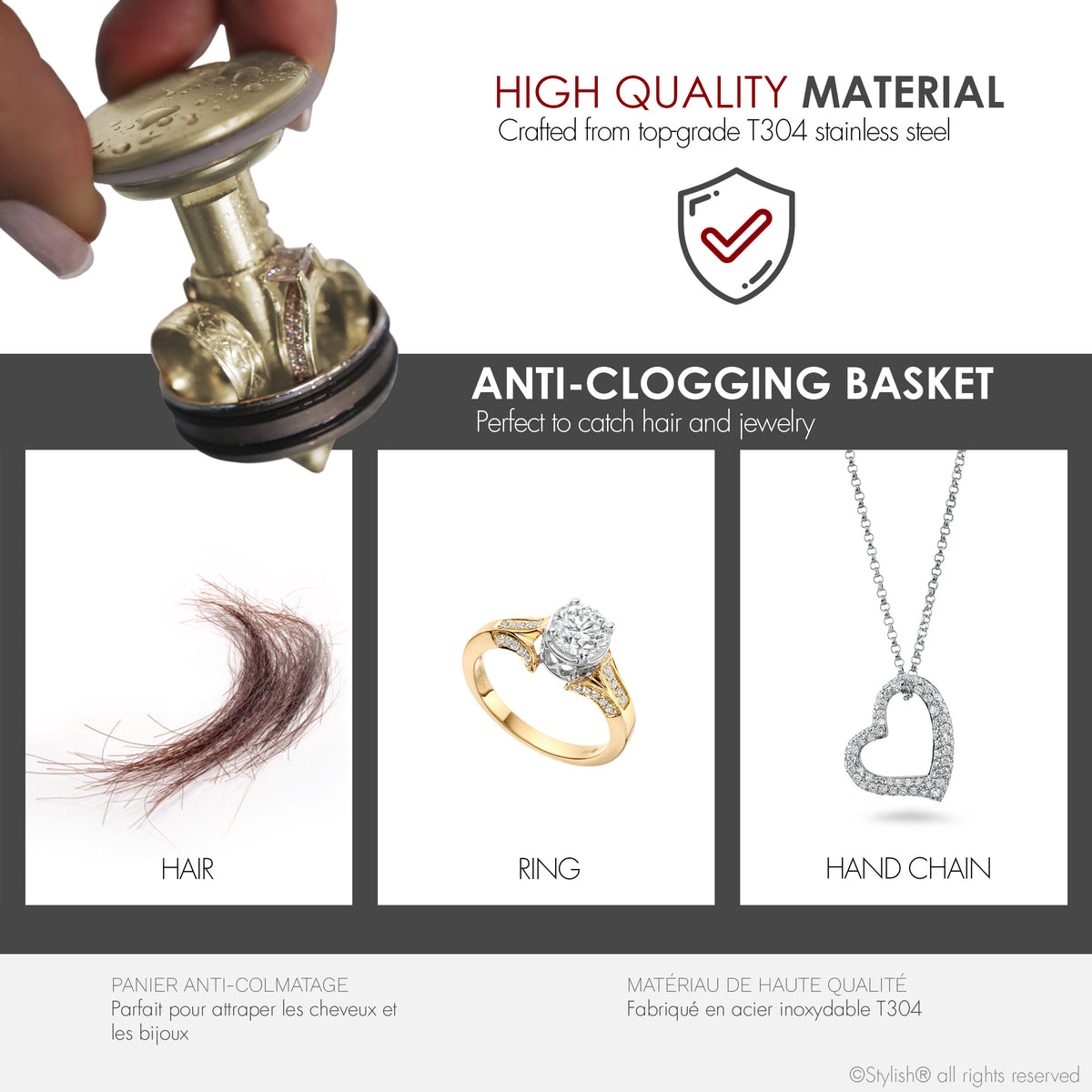 Stylish Brushed Gold Standard Pop-Up Drain Vessel Sink Without Overflow D-703G