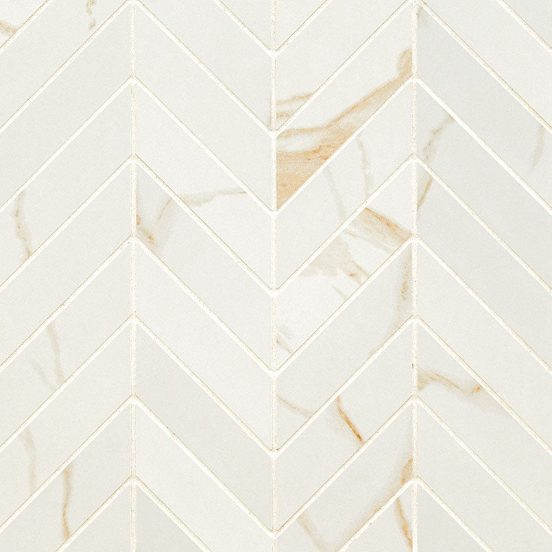 MSI Eden Calacatta Chevron 12 x 15 Matte Porcelain mosaic (NEDECALCHE12X15) – MSI product image