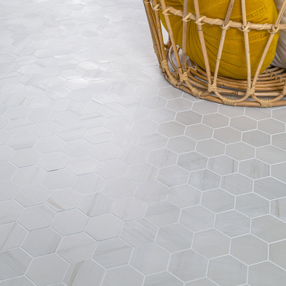 MSI Eden Dolomite 2 x 2 Matte Porcelain mosaic (NEDEDOL2X2HEX) – MSI room scene