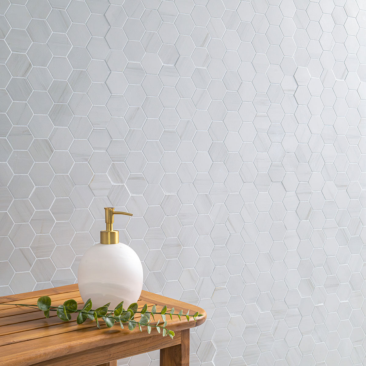 MSI Eden Dolomite 2 x 2 Matte Porcelain mosaic (NEDEDOL2X2HEX) – MSI room scene