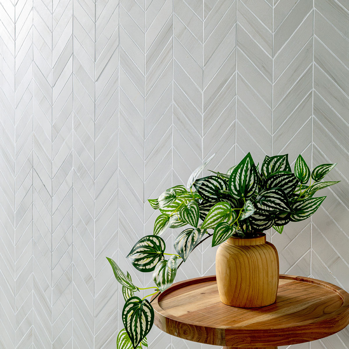 MSI Eden Dolomite Chevron 12 x 15 Matte Porcelain mosaic (NEDEDOLCHE12X15) – MSI room scene