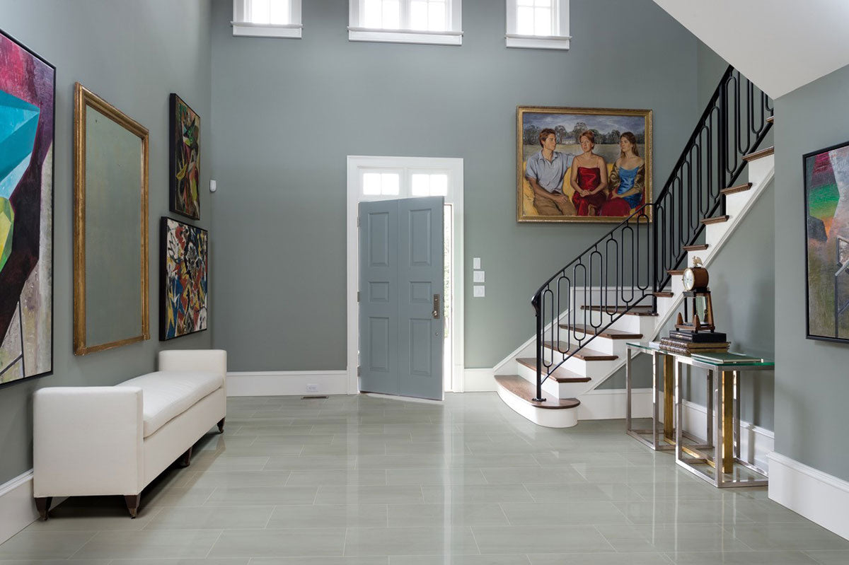 MSI Eden Dolomite 4 x 24 Polished Porcelain trim (NEDEDOL4X24BNP) – MSI room scene