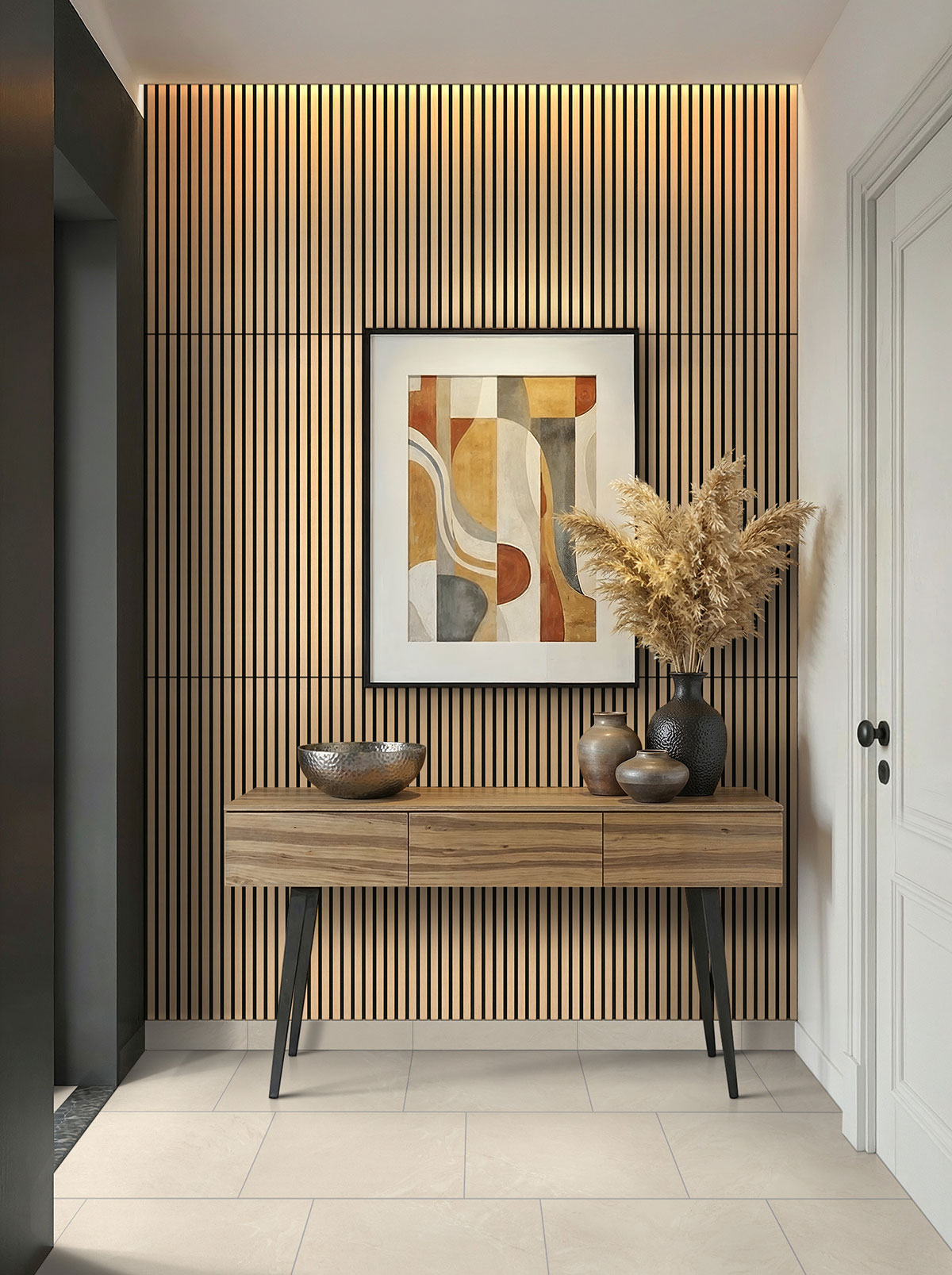 MSI Elbe Alabaster 12 x 24 Lappato Porcelain tile (NELBALA1224L-3D) – MSI room scene (entryway)