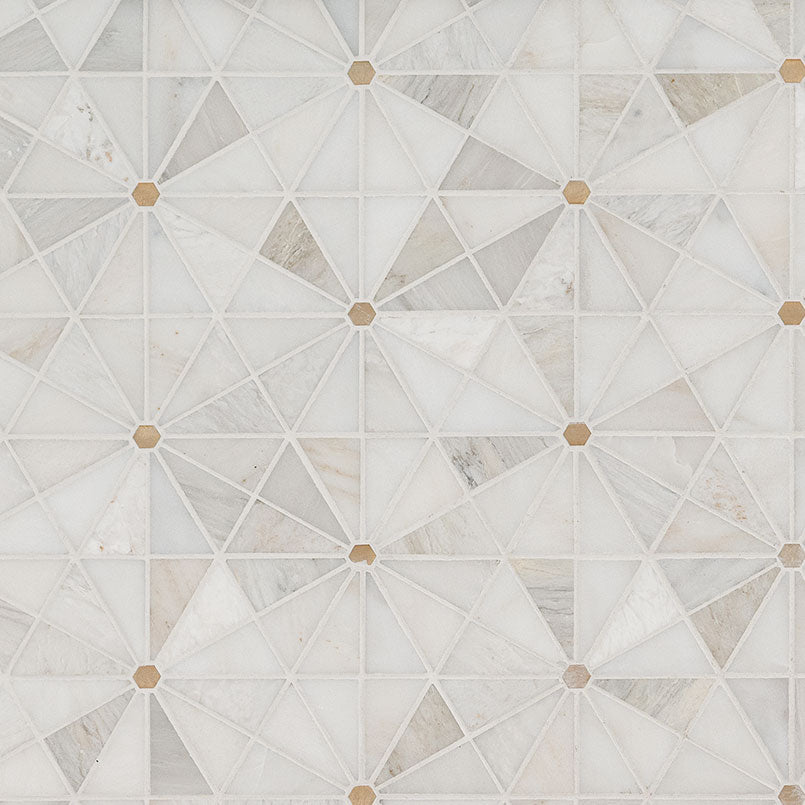 MSI Elegante Pinwheel Gold Mics Stone Metal mosaic (SMOT-SMTL-ELEPIN) – MSI product image