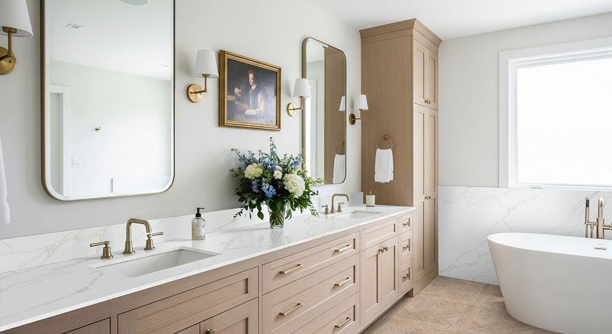 MSI Sovana Mocha 18 x 18 Matte Porcelain tile (NWGSOVMOC1818) – MSI room scene (bathroom)
