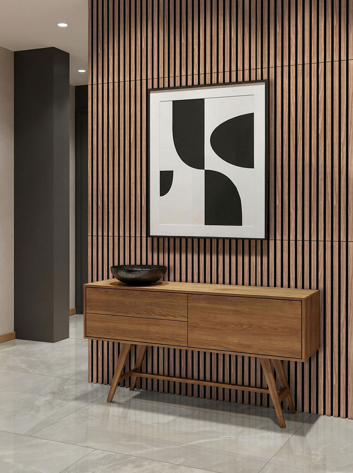 MSI Exotika Alura 24 x 48 Polished Porcelain tile (NALU2448P) – MSI room scene (entryway)