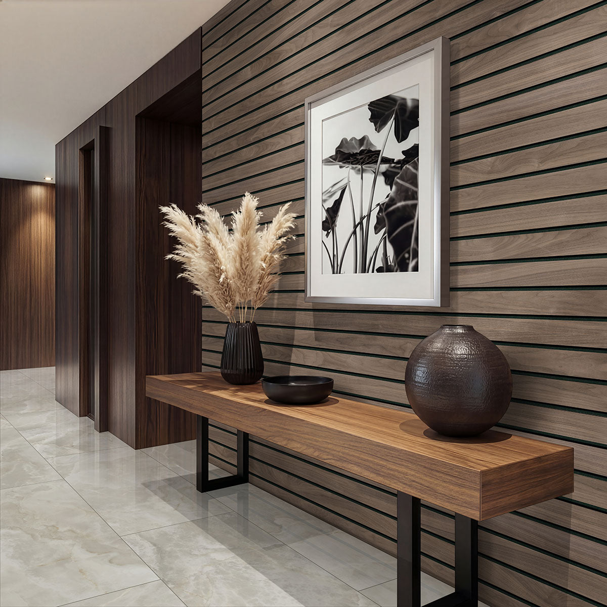 MSI Exotika Alura 24 x 48 Polished Porcelain tile (NALU2448P) – MSI room scene (entryway)