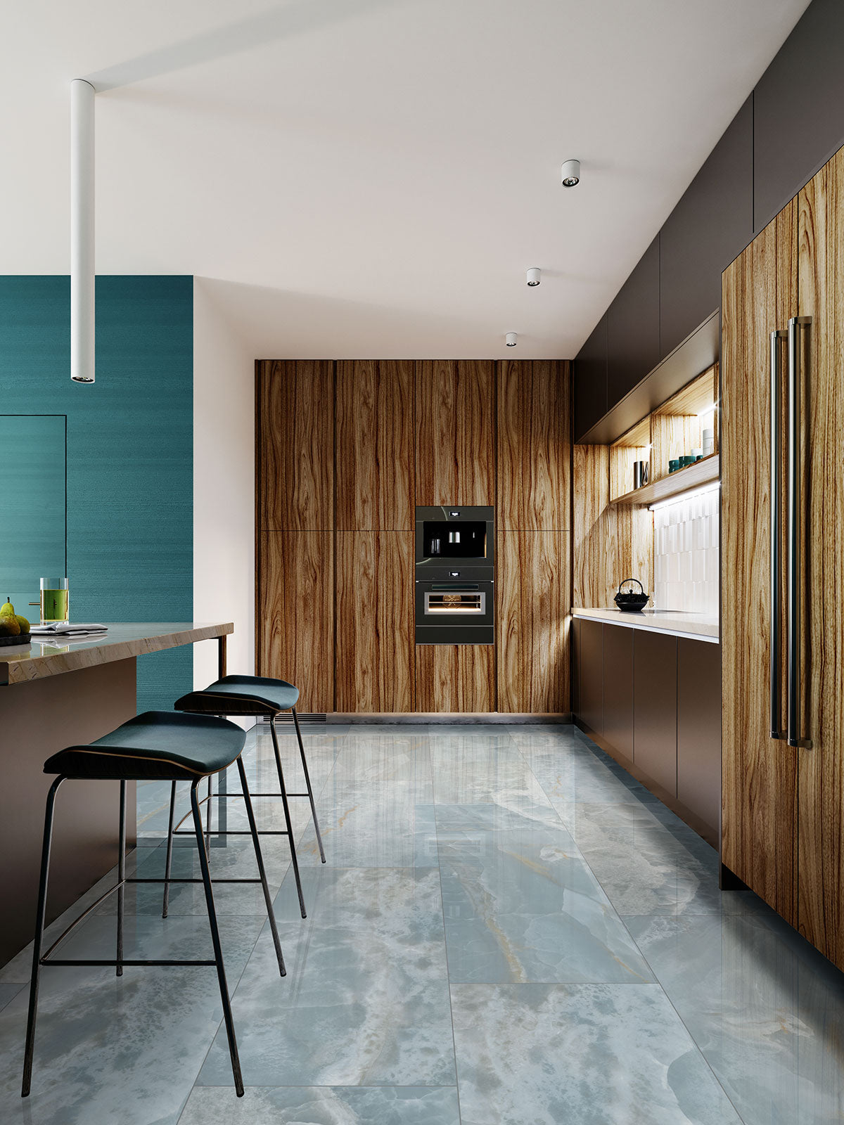 MSI Exotika Biotite 24 x 48 Polished Porcelain tile (NBIO2448P) – MSI room scene (kitchen)