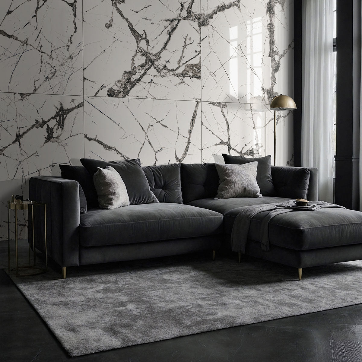 MSI Exotika Lux Iceberg 48 x 48 Polished Porcelain tile (NWGLUXICEWHI4848P) – MSI room scene