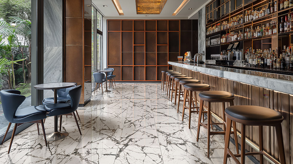 MSI Exotika Lux Iceberg 24 x 48 Polished Porcelain tile (NWGLUXICEWHI2448P) – MSI room scene