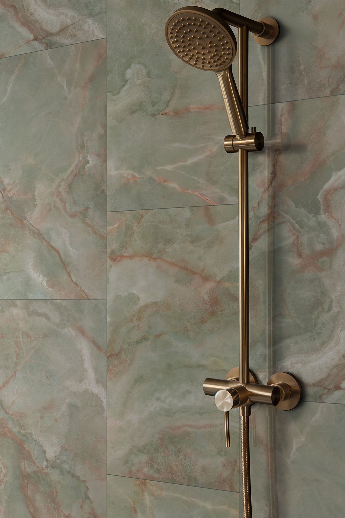 MSI Exotika Verde Vivo 24 x 48 Polished Porcelain tile (NVERVIV2448P) – MSI room scene (bathroom)