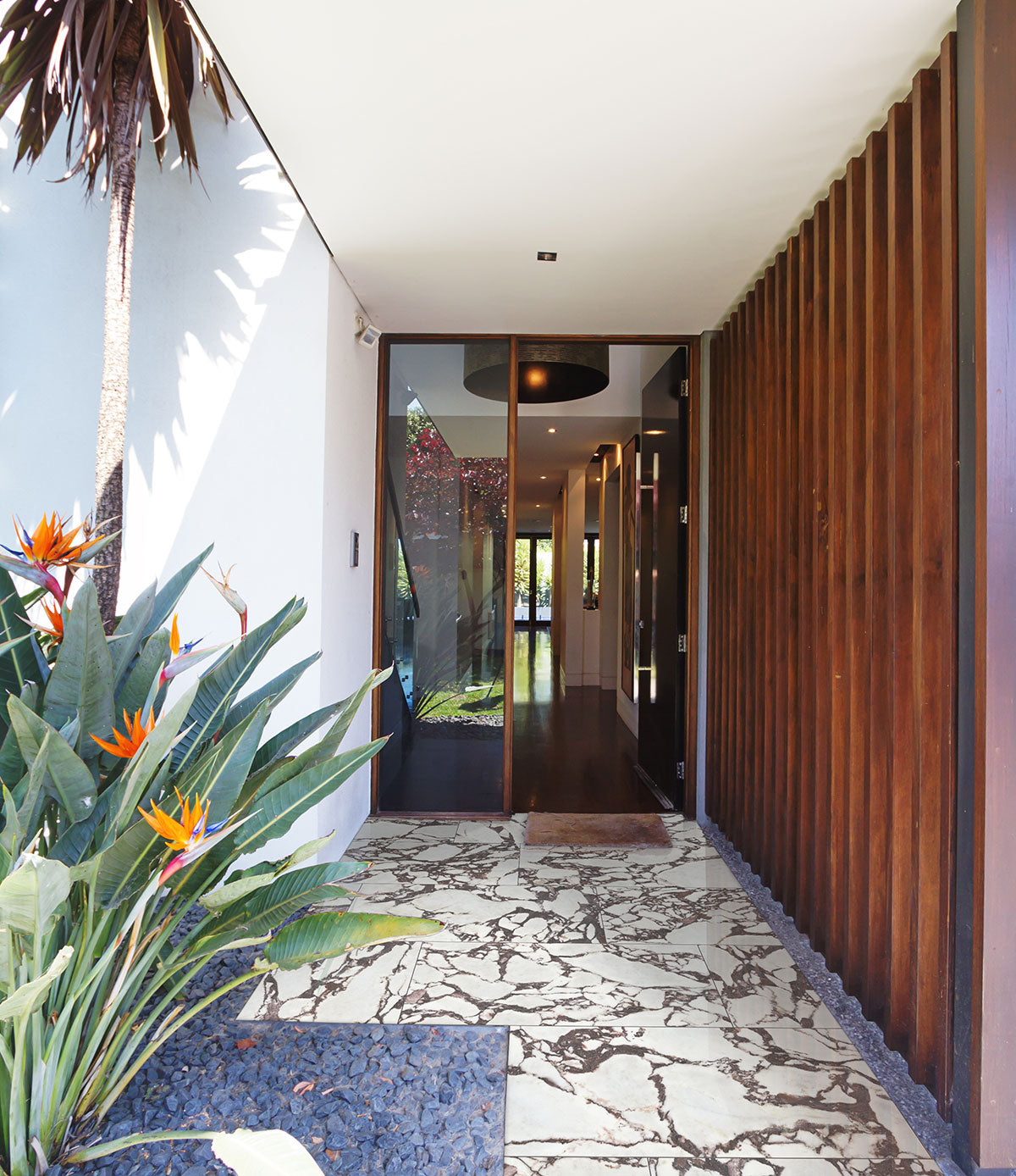 MSI Exotika Violetta 24 x 48 Polished Porcelain tile (NVIO2448P) – MSI room scene (entryway)