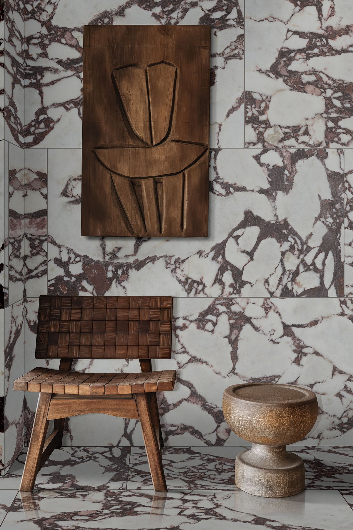 MSI Exotika Violetta 24 x 48 Polished Porcelain tile (NVIO2448P) – MSI room scene (living room)