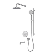 Rubi Vertigo 1/2" Thermostatic Shower Set with 8" Shower Head and 16" Horizontal Arm RVT2A21-13N