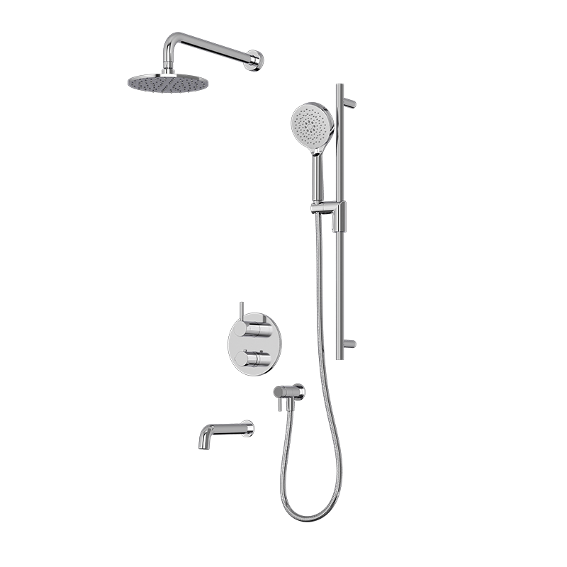 Rubi Vertigo 1/2" Thermostatic Shower Set with 8" Shower Head and 16" Horizontal Arm RVT2A21-13N